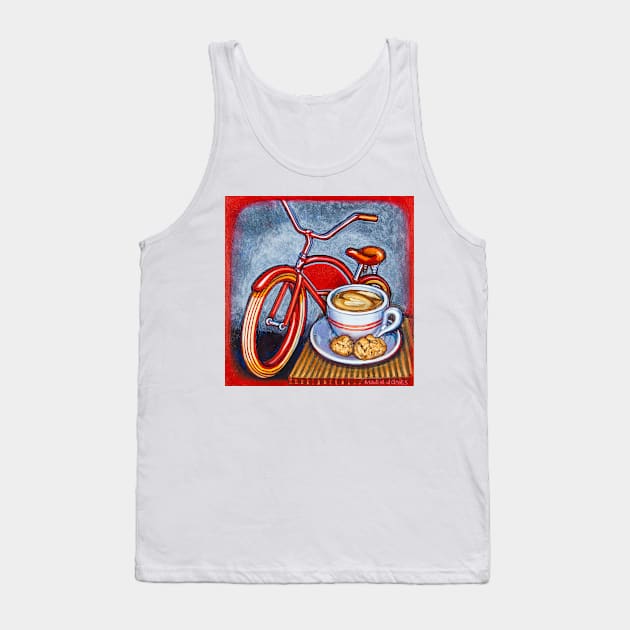 Red Electra Delivery Bicycle Cappuccino and Amaretti Tank Top by markhowardjones